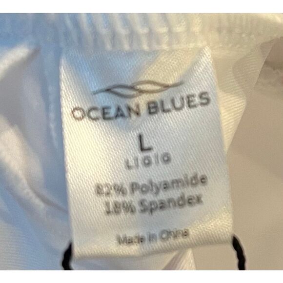 Ocean Blues Retro Cutout Bikini Tops for Lace Up Back Padded Swimsuit Top - L - Picture 6 of 7